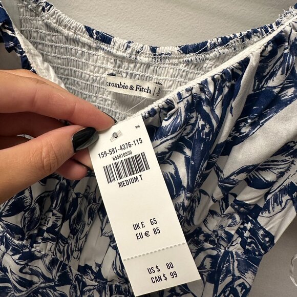 Abercrombie & Fitch Blue and White Floral Dress NWT!! - Picture 3 of 3